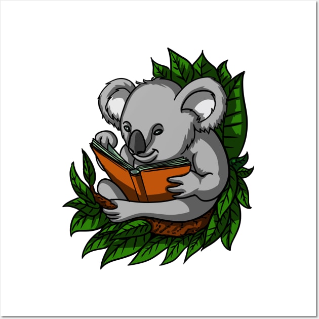 Koala Bear Book Lover Wall Art by underheaven